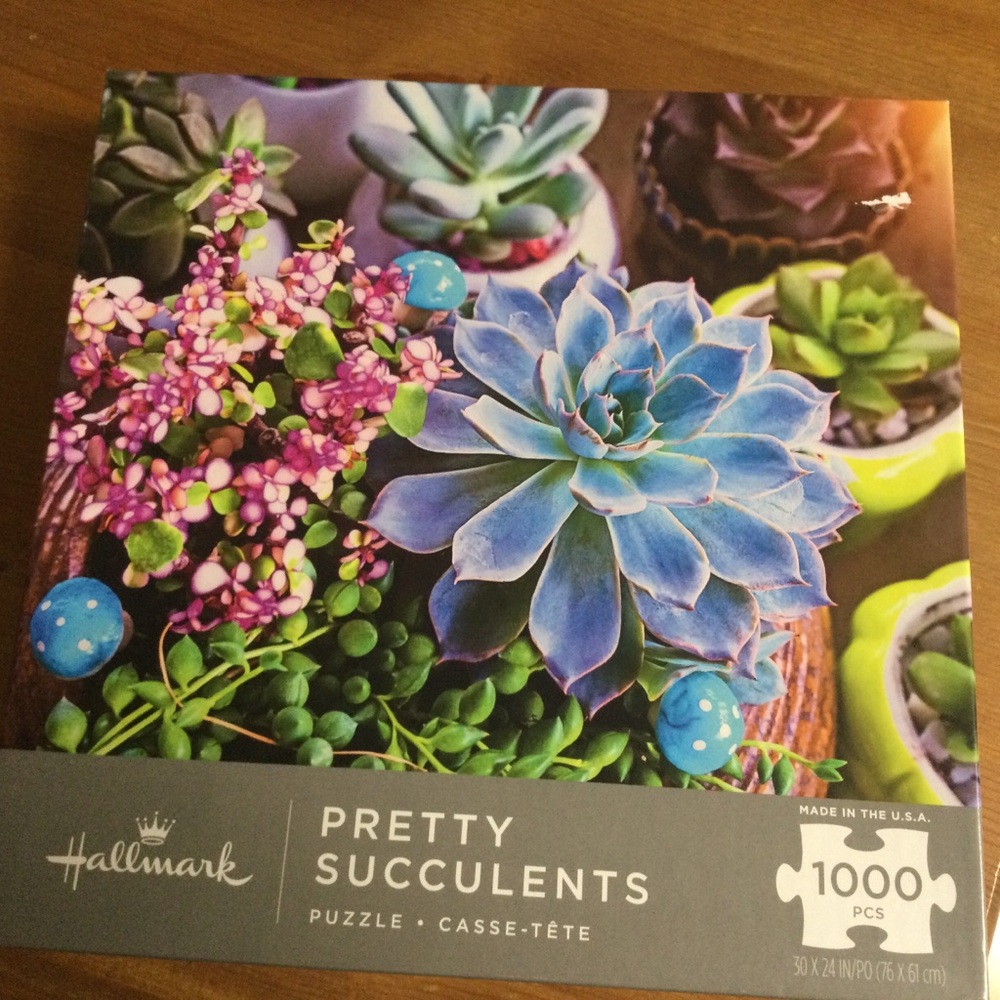 Hallmark Pretty Succulents Puzzle - 1000 Pieces Complete
